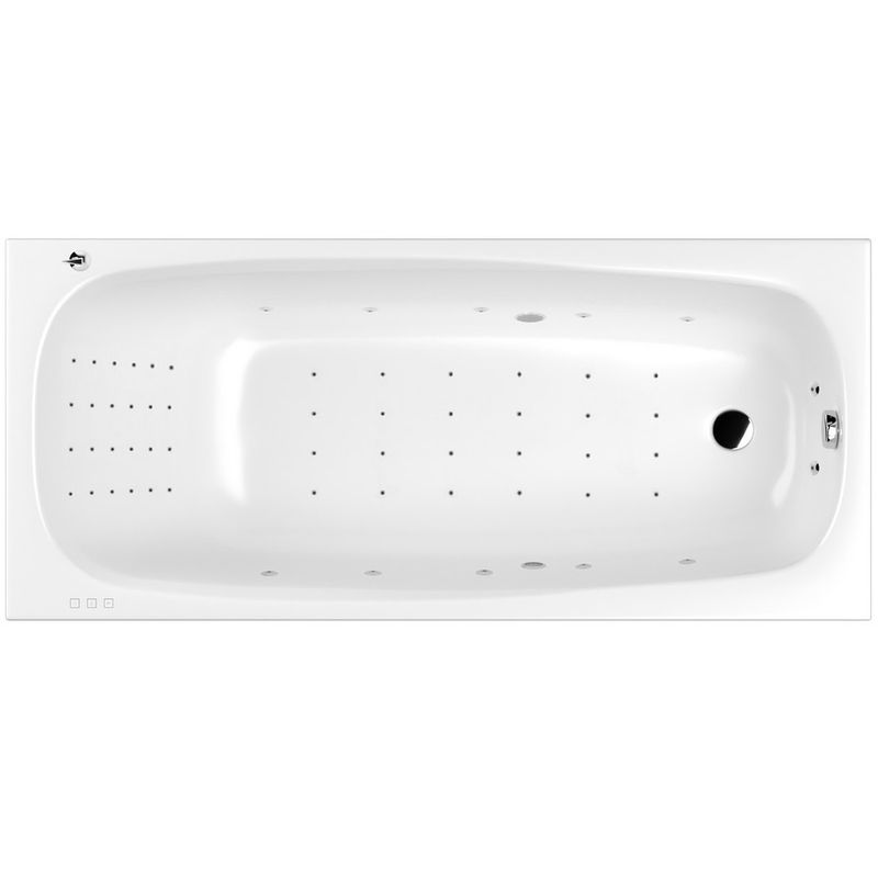 Ванна гидромассажная Whitecross Layla Slim NANO 0122.180080.100.NANO.CR 180x80 (белый глянцевый, хром), каркас, слив-перелив